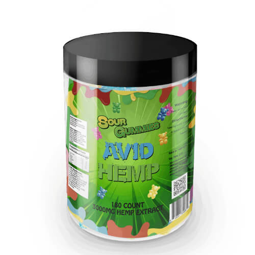 Avid Hemp Sour CBD Gummy Bears 3,000mg 180ct-Max-Quality image