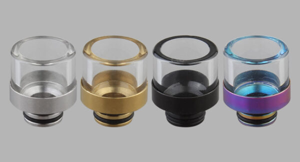 AOLVAPE Stainless Steel + Glass Hybrid 510 Drip Tip (4 Pieces)