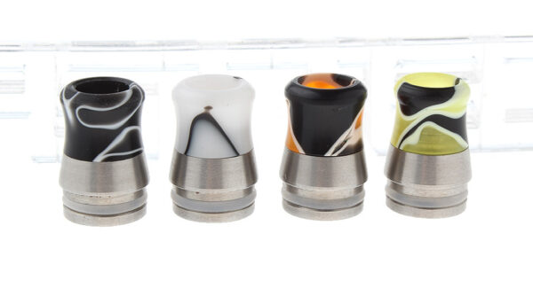 Acrylic + Stainless Steel Hybrid Wide Bore Drip Tip (4 Pieces)