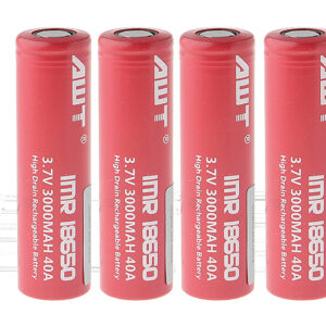 Authentic Aweite AWT IMR 18650 3.7V 3000mAh Rechargeable Li-Mn Batteries (4-Pack)