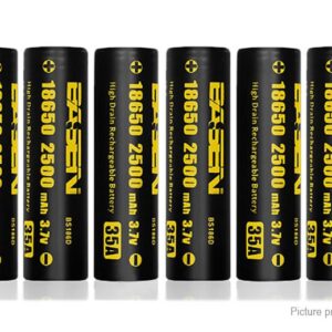 Authentic BASEN IMR 18650 3.7V 2500mAh Rechargeable Li-Mn Battery (8-Pack)