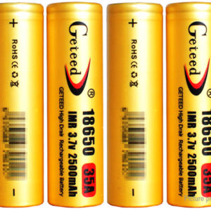 Authentic Geteed IMR 18650 3.7V 2500mAh Rechargeable Li-ion Batteries (4-Pack)