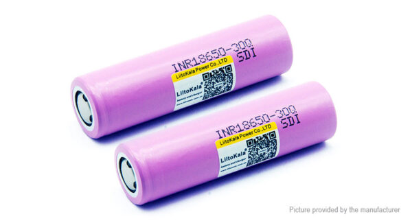 Authentic LiitoKala INR 18650 30Q 3.7V 3000mAh Li-ion Battery (2-Pack)