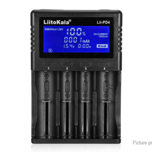 Authentic LiitoKala Lii-PD4 4-Slot Li-ion/IMR/LiFePO4/Ni-MH/Ni-Cd Battery Charger (US)
