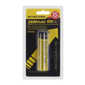 Authentic Nitecore NL1826 18650 2600mAh 3.7V Rechargeable Li-Ion Battery