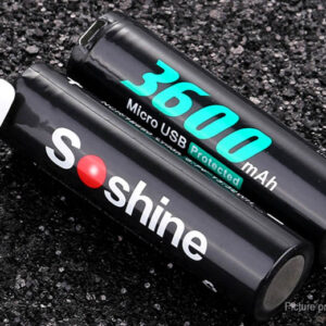 Authentic Soshine 18650 3.6V 3600mAh Rechargeable Li-ion Battery (2-Pack)