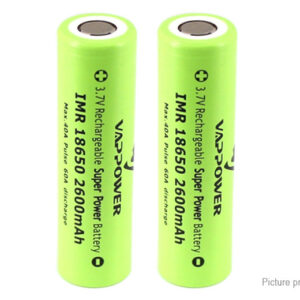 Authentic VAPPOWER IMR 18650 3.7V 2600mAh Li-Ion Batteries (2-Pack)