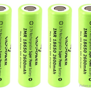 Authentic VAPPOWER IMR 18650 3.7V 2600mAh Li-Ion Batteries (4-Pack)
