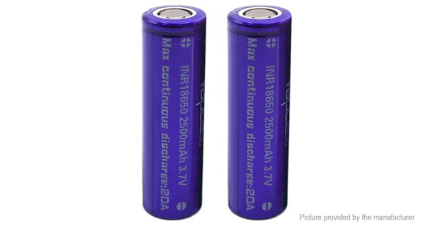 Authentic Vapcell 18650 3.7V 2500mAh Rechargeable Li-ion Battery (2-Pack)