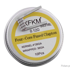 Authentic XFKM 316L Stainless Steel Four-core Fused Clapton Pre-Coiled Wire