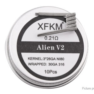 Authentic XFKM Ni80 + 316L Stainless Steel Alien V2 Pre-Coiled Wire