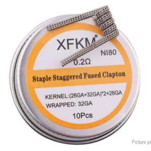 Authentic XFKM Ni80 Staple Staggered Fused Clapton Pre-Coiled Wire