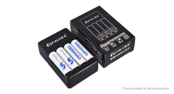 PALO NC522 4-Slot Intelligent Battery Charger + AA Batteries Kit