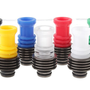 POM 510 Drip Tip w/ Black Plated Stainless Steel Insulation Base (7 Pieces)