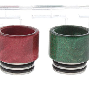 Stabilized Wood + Stainless Steel Hybrid Wide Bore Drip Tip (2 Pieces)