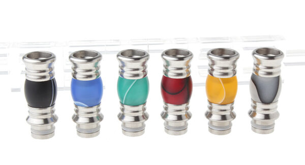 Stainless Steel + Acrylic Hybrid 510 Drip Tip (6 Pieces)