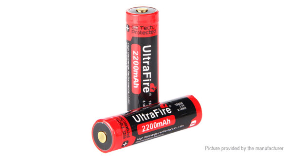 UltraFire BRC 18650 3.7V 2200mAh Rechargeable Li-ion Batteries (2-Pack)