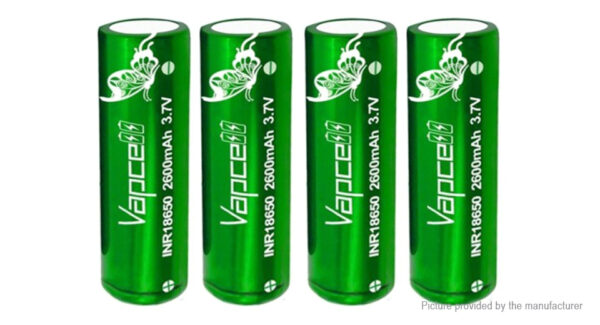 Vapcell INR 18650 3.7V 2600mAh Rechargeable Li-ion Battery (4-Pack)
