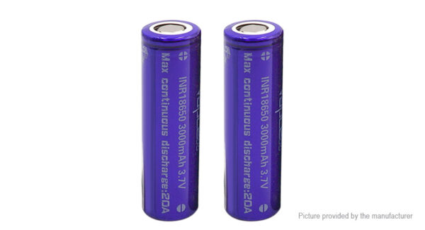 Vapcell INR 18650 3.7V 3000mAh Rechargeable Li-ion Battery (2-Pack)