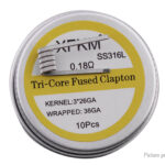 XFKM 316L Stainless Steel Tri-core Fused Clapton Pre-Coiled Wire