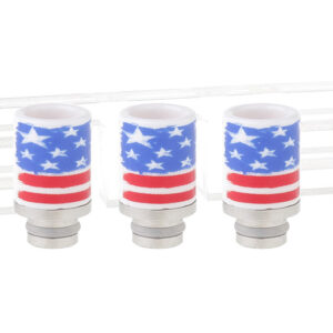 American National Flag Ceramic + Stainless Steel Hybrid 510 Drip Tip (5-Pack)