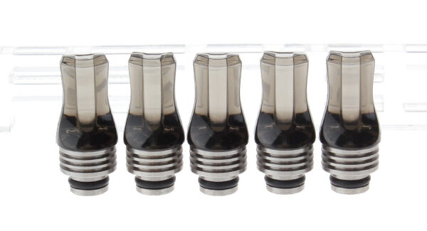 Flat PC + Stainless Steel 510 Drip Tip (5-Pack)