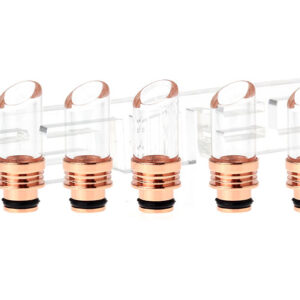 Muffler Glass + Copper Plated Brass 510 Drip Tip (5-Pack)