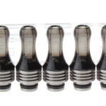 Round PC + Stainless Steel 510 Drip Tip (5-Pack)