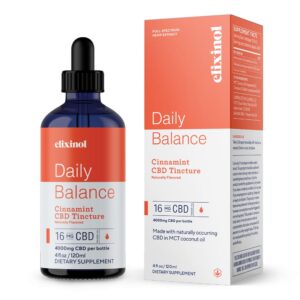 Elixinol CBD Hemp Oil Drops Daily Balance - Cinnamint 4000mg