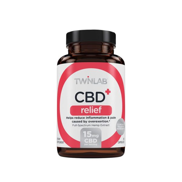 Twinlab CBD+ Relief Capsules 15mg 30 Count
