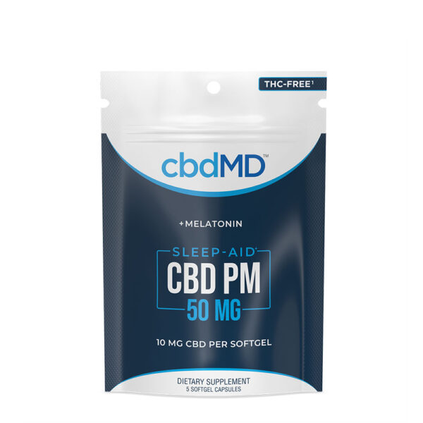 cbdMD CBD PM Softgel Capsules with Melatonin 10mg 5 Count
