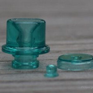 DEV Whistle V3 Styled PMMA Drip Tip + Button + Small Button for dotMod dotAIO (Cyan)