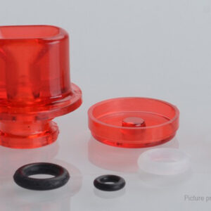 DEV Whistle V3 Styled PMMA Drip Tip + Button + Small Button for dotMod dotAIO (Red)