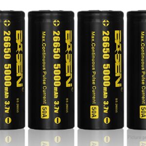 BASEN IMR 26650 3.7V 5000mAh Rechargeable Li-Mn Batteries (4-Pack)