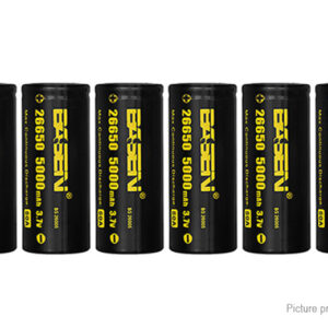 BASEN IMR 26650 3.7V 5000mAh Rechargeable Li-Mn Battery (8-Pack)