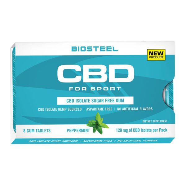 BioSteel CBD Isolate Sugar-Free Gum Peppermint 120mg