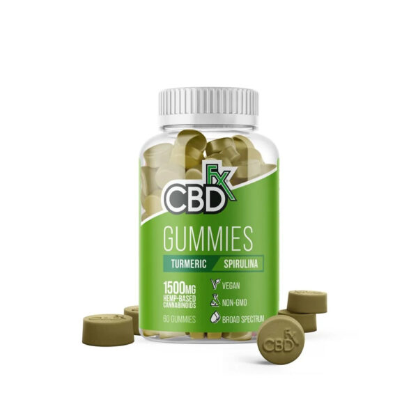 CBDfx Antioxidant CBD Gummies with Turmeric & Spirulina - 25mg 60 Count
