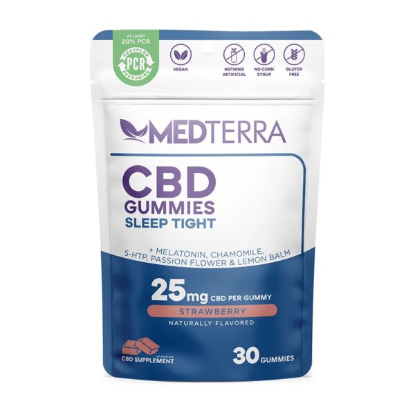 Medterra CBD Gummies - Sleep Tight - Strawberry 25mg 30 Count