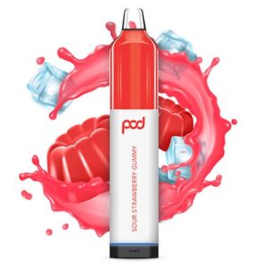 Pod Juice Synthetic Mesh 5500 Sour Strawberry Gummy Disposable Vape Pen