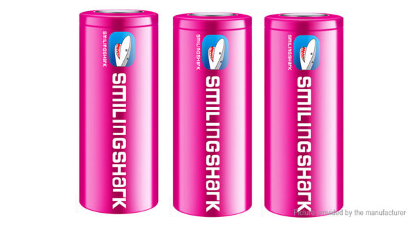 Smiling Shark 26650 3.7V 3500mAh Rechargeable Lithium Battery (3-Pack)