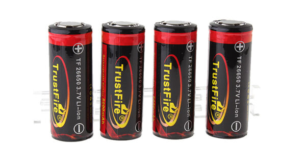 TrustFire 26650 3.7V "5000mAh" Rechargeable Li-Ion Batteries (4-Pack)