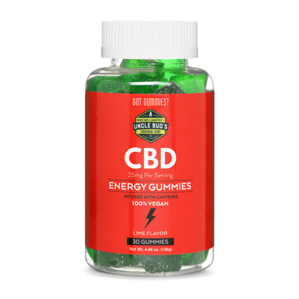 Uncle Buds CBD Energy Gummies - Lime 25mg 30 Count