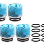 VapeSMOD Honeycomb Luminous Resin + Stainless Steel Hybrid 810 Drip Tip (Blue 5-Pack)