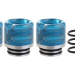 VapeSMOD Luminous Detachable Stainless Steel + Resin Hybrid 810 Drip Tip (Blue 3-Pack)
