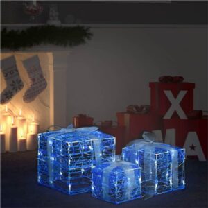 Decorative Acrylic Christmas Gift Boxes 3 pcs Cold White
