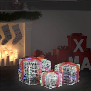 Decorative Acrylic Christmas Gift Boxes 3 pcs Colourful