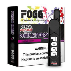 FOGG Vape - Ultra Portable and Disposable Device - Purple Berry by Cloud Breakers - 3 Pack / 50mg