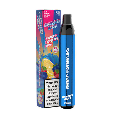 Monster Bars Disposable Vape Device Blueberry Raspberry Lemon Single 50mg Vape Habitat 5104