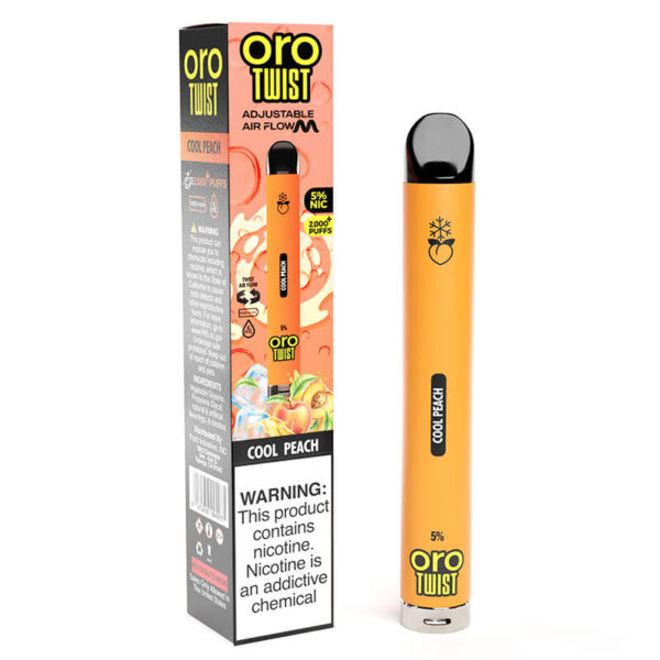 ORO Max Flow Twist - Disposable Vape Device - Cool Peach - Single / 50mg