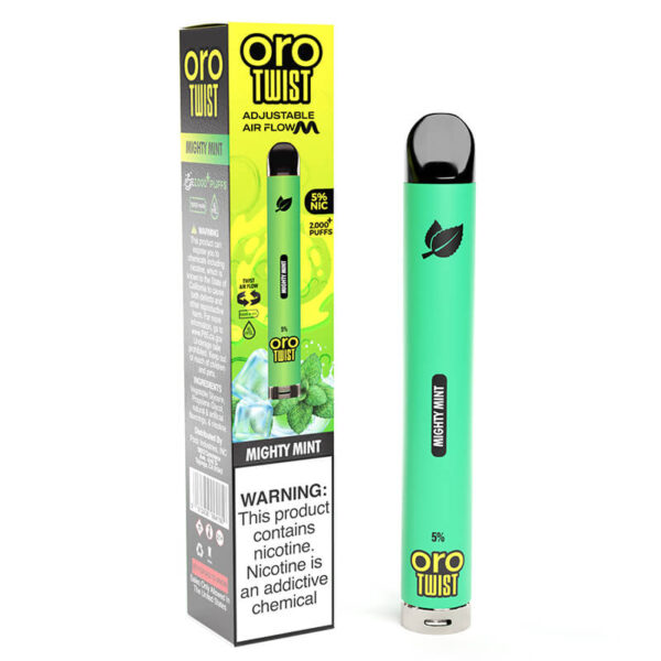 ORO Max Flow Twist - Disposable Vape Device - Mighty Mint - Single / 50mg